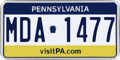 PA license plate MDA1477