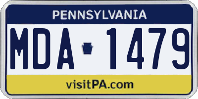 PA license plate MDA1479