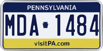 PA license plate MDA1484