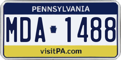 PA license plate MDA1488