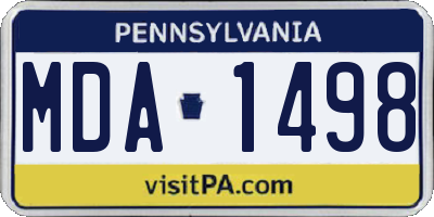 PA license plate MDA1498