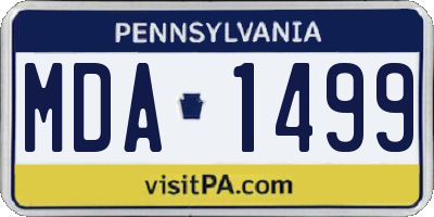 PA license plate MDA1499