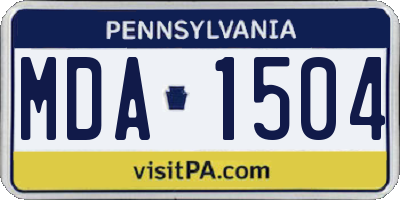 PA license plate MDA1504