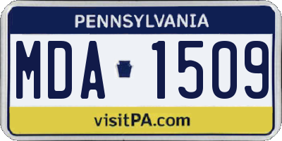 PA license plate MDA1509