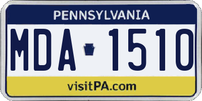 PA license plate MDA1510