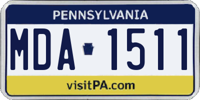 PA license plate MDA1511