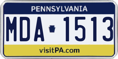 PA license plate MDA1513