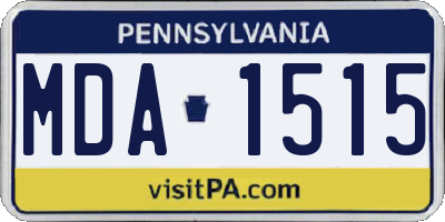 PA license plate MDA1515
