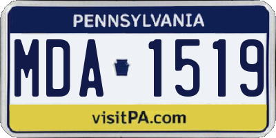 PA license plate MDA1519