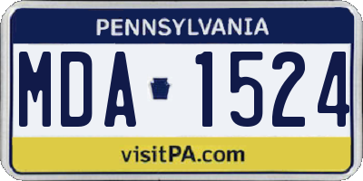 PA license plate MDA1524