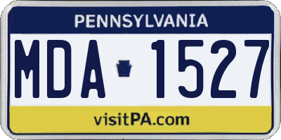 PA license plate MDA1527