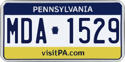 PA license plate MDA1529