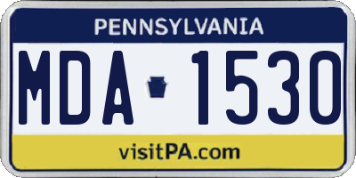 PA license plate MDA1530