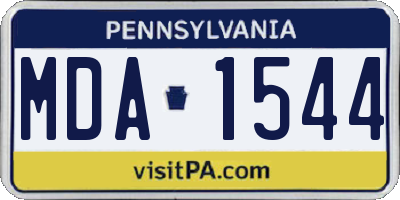 PA license plate MDA1544