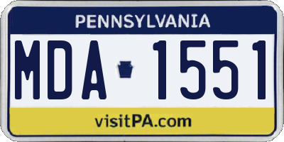 PA license plate MDA1551