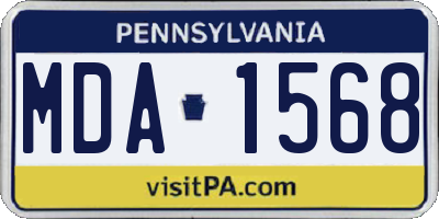 PA license plate MDA1568