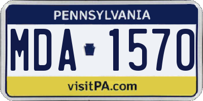PA license plate MDA1570