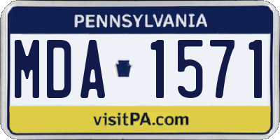 PA license plate MDA1571