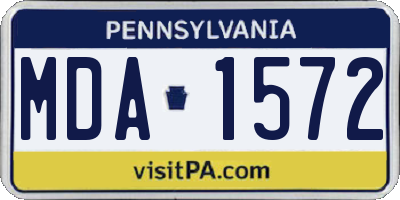 PA license plate MDA1572