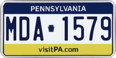 PA license plate MDA1579