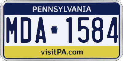 PA license plate MDA1584