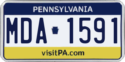 PA license plate MDA1591