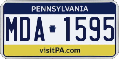 PA license plate MDA1595