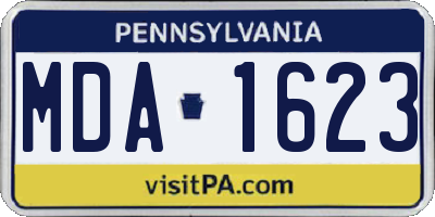 PA license plate MDA1623