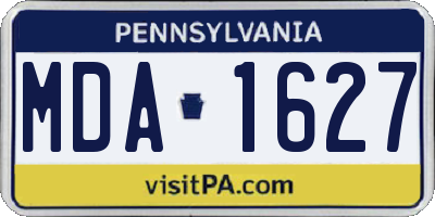 PA license plate MDA1627