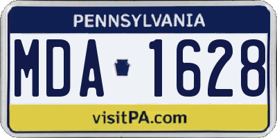 PA license plate MDA1628