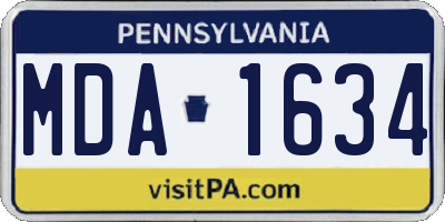 PA license plate MDA1634