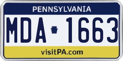 PA license plate MDA1663