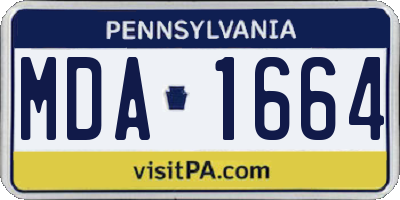 PA license plate MDA1664