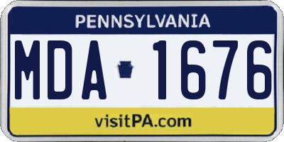 PA license plate MDA1676