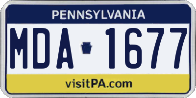 PA license plate MDA1677