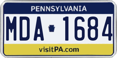 PA license plate MDA1684
