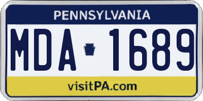 PA license plate MDA1689