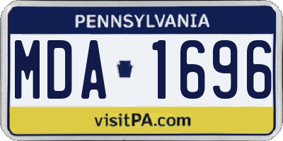 PA license plate MDA1696