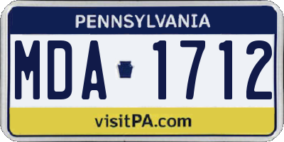 PA license plate MDA1712