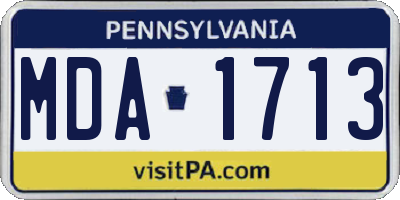 PA license plate MDA1713