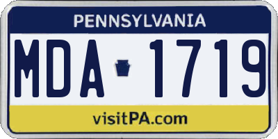 PA license plate MDA1719