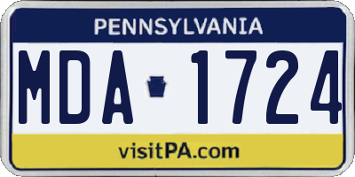 PA license plate MDA1724