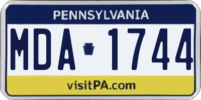 PA license plate MDA1744