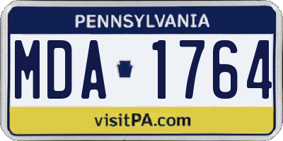 PA license plate MDA1764