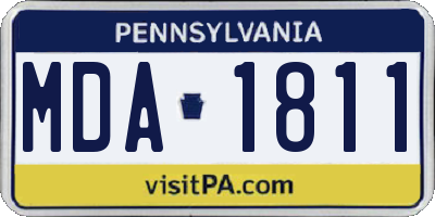 PA license plate MDA1811