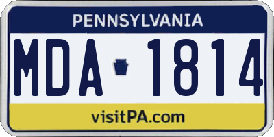 PA license plate MDA1814