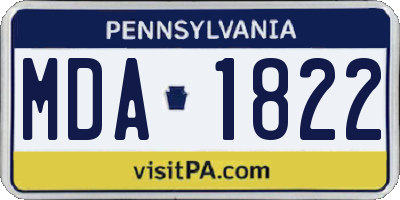 PA license plate MDA1822