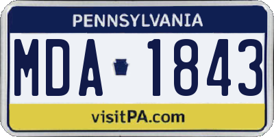PA license plate MDA1843