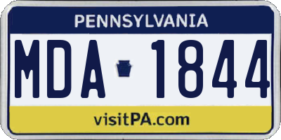 PA license plate MDA1844