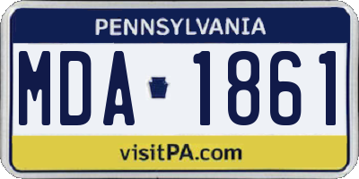 PA license plate MDA1861